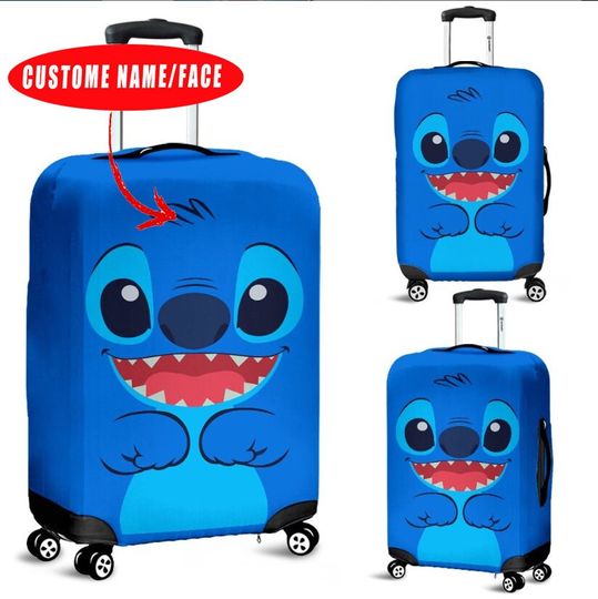 Stitch Disney Luggage Cover,Personalized Name Luggage Cover,Stitch Travel Luggage