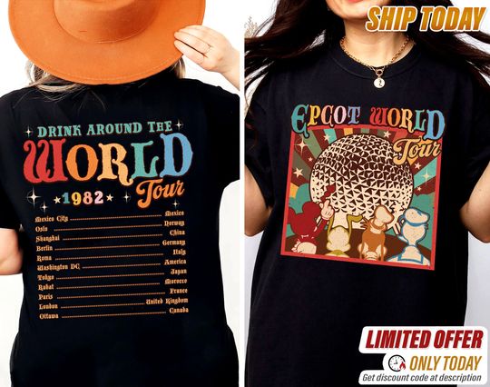 Retro Disney EPCOT Center 1982 World Tou Shirt, Mickey and Friends