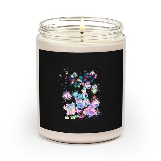 Watercolor Disney Castle Scented Candles, Minnie Ears Magic Kingdom Scented Candles, Disney Scented Candles