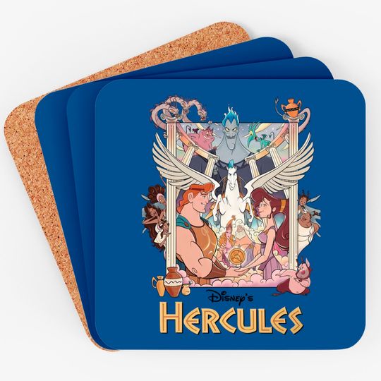 Vintage 90's Disney Hercules Coasters, Retro Hercules 1997 Coasters, Magic Kingdom Coasters