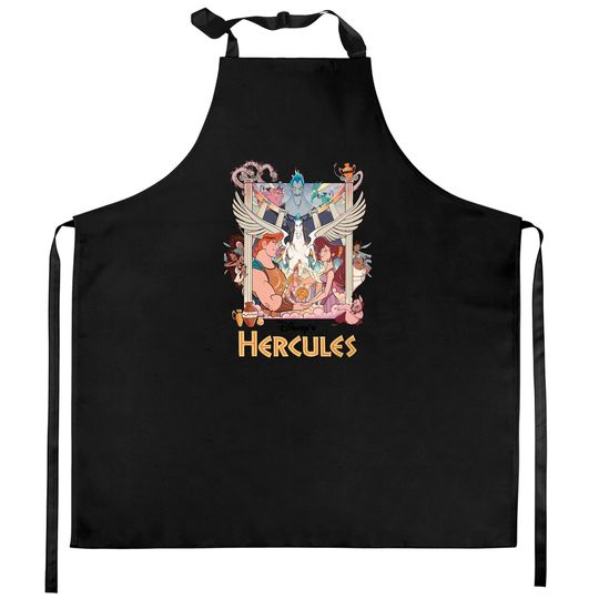 Vintage 90's Disney Hercules Kitchen Aprons, Retro Hercules 1997 Kitchen Aprons, Magic Kingdom Kitchen Aprons