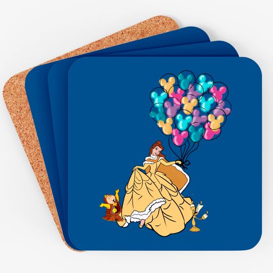 Disney Belle Coasters, Beauty And The Beast Coasters, Belle Princess