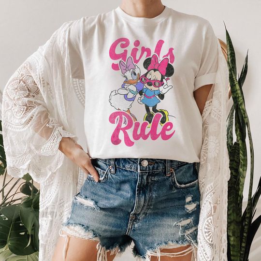 Disney Mickey and Friends Classic Minnie And Daisy Girls Rule Shirt, Magic Kingdom, Disneyland Family Matching Tee