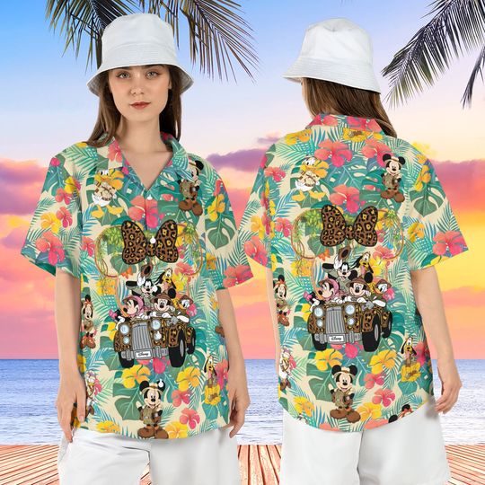 Animal Kingdom Mickey and Friends Hawaiian Shirt, Disneyland Safari Mode Hawaii Shirt