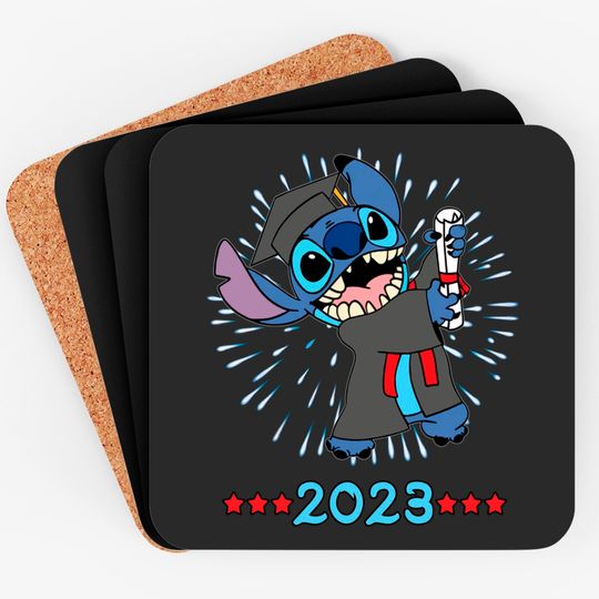 Stitch Graduation 2023 Coasters/Disney Stitch Graduation Toddler Coasters