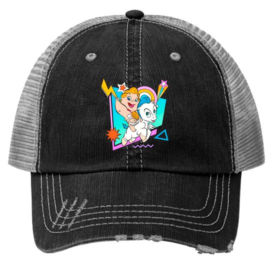 Retro 90S Baby Hercules and Pegasus Trucker Hats / Disney Hercules Trucker Hats