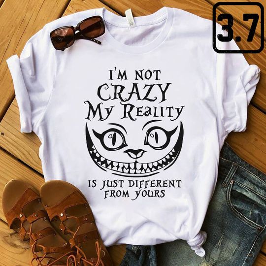Alice in Wonderland T-shirt, Funny Cheshire Cat Smile Disney Shirt