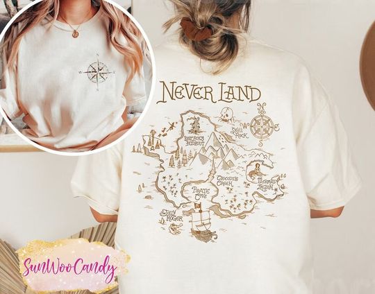 Peter Pan Shirt, Disney NeverLand Map Shirts, Neverland Shirt, Magic Kingdom Shirt