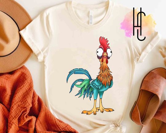 Disney Moana Cute Hei Hei Chicken Portrait Shirt,  WDW Magic Kingdom Disneyland Family Vacation Holiday Gift