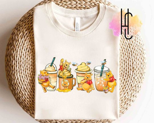 Disney Pooh and Friends Drink Cup Tee, WDW Magic Kingdom Disneyland Trip Family Vacation Holiday Gift