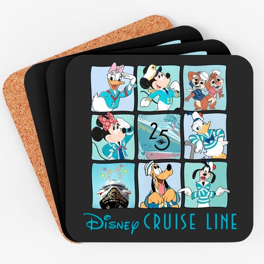 Disney Cruise line 25th anniversary Coasters, Silver anniversary at sea Coasters, Family cruise 2023 Coasters