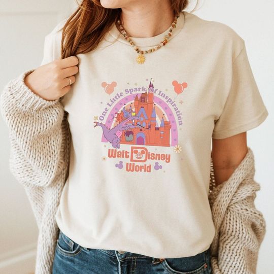 Disney Figment T-Shirt, Retro Magic Kingdom Shirt, Disney Castle Figment Tee , One Little Spark Shirt