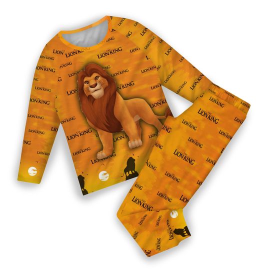 Orange Black Word Art Lion King Disney Family Matching Pajamas Set