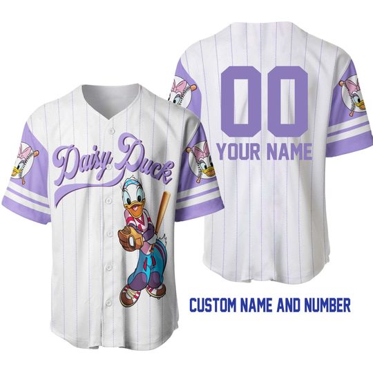 Daisy Duck White Purple Lilac | Disney Custom Baseball Jersey