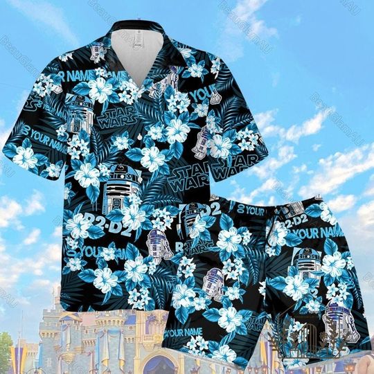 Star Wars Hawaiian Shirt, Star Wars r2d2 Shirt, Disney Beach Shorts