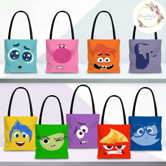 Disney Inside Out Tote Bag, Mental Health Matters Inside Out 2 Movie 2024 Birthday Gift