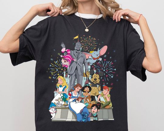 Vintage Disney Pixar Up All Characters Group Shirt, Pixar Up Carl & Ellie Shirt