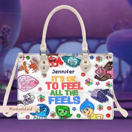 Custom Disney Inside Out Leather Bag, Inside Out Characters