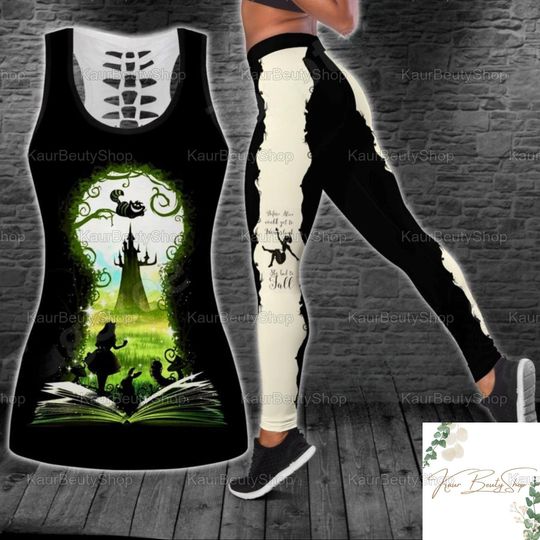 Alice In Wonderland Shirt, Alice Womens Tank Top, Yoga Pants Women, Disney Tank Top And Leggings