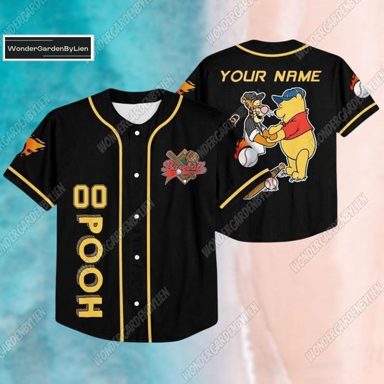 Pooh And Tiger Baseball Jersey, Winnie The Pooh Jersey, Disney Cartoon Shirt