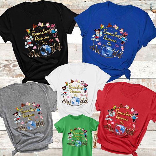 Disney Snacking Around the World T-Shirt,Disney Snacks Shirt,Epcot shirt,Magic Kingdom Snacking Shirt