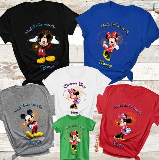 Disney Vacation 2024 Family Shirts,Disney T-Shirts Mickey Mouse Minnie Mouse Shirt