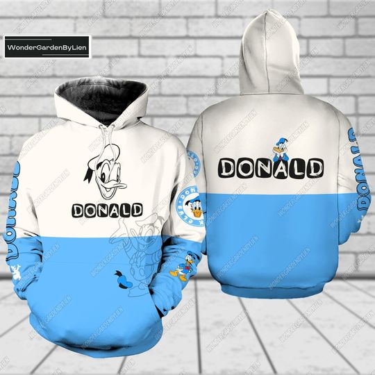 Donal Duck 3D Hoodie, Disney Donal Zip Hoodie, Disney Family Trip 3D Hoodie