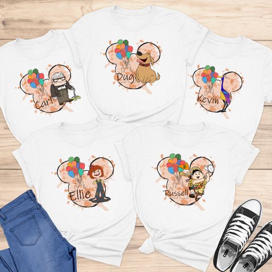 Disney Up Shirt, Carl and Ellie Shirt, Mickey Head Castle Up Characters Tee, Disney Family Shirt, Disney Trip Shirt, Russell Up Shirt