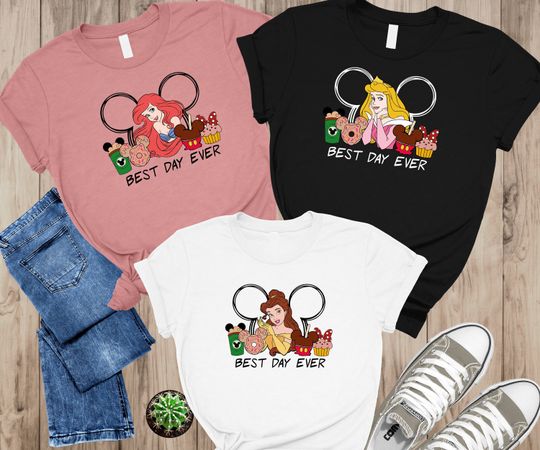 Disney Princess Best Day Ever Tee, Princess shirt, Disney Princess Birthday Shirt, Disney Princess Characters Shirts, Disney Girl Tee