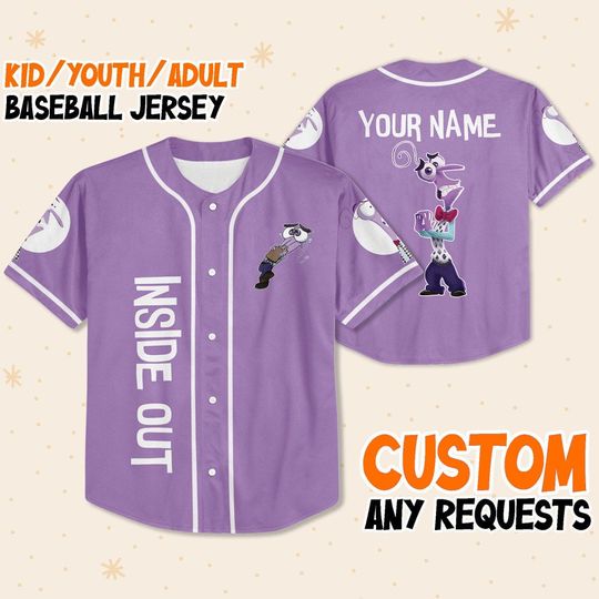 Personalized Disney Inside Out Fear Violet, Disneyland Baseball Jersey