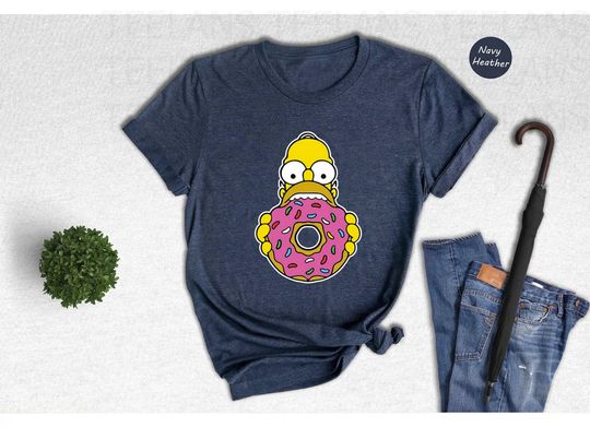 Simpsons Family Tee: Pocket Homer Eating Donut Shirt  Your Essential Disneyland Tee for Simpson Fans