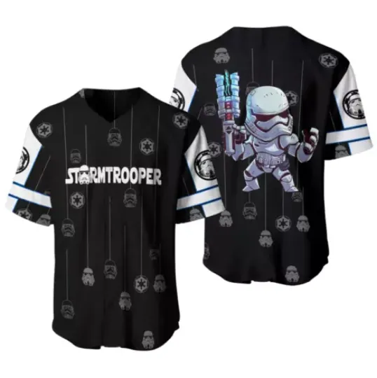 Star Wars Stormtrooper Black White Patterns Disney 3D Baseball Jersey Shirt