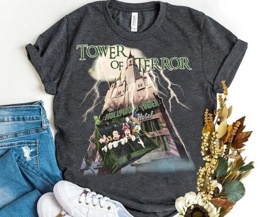 Vintage Disney Halloween Tower Of Terror Shirt, Mickey And Friends T-Shirt