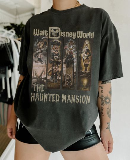 Vintage The Haunted Mansion Shirt, Vintage Disney Mickey and Friend Halloween