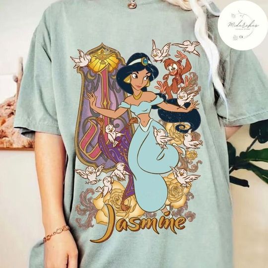 Vintage Disney Aladdin Princess Jasmine  Shirt, Princess Birthday T-shirt