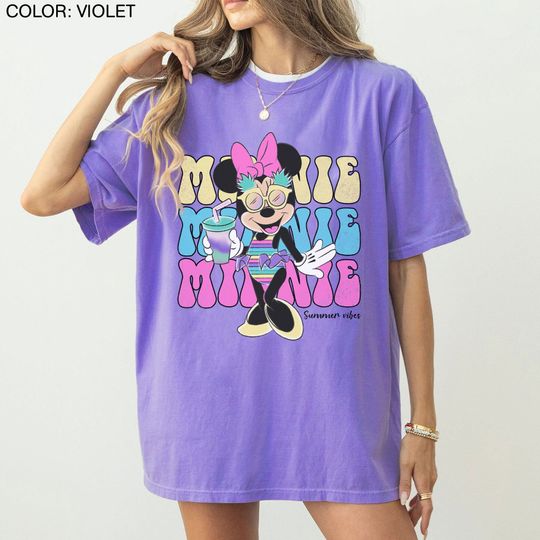 Disney Minnie Summer 2024  Shirt, Retro Vintage Minnie Shirt, Minnie Tropical Shirt, Summer Vibes Shirt