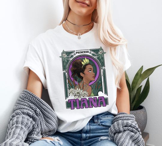Disney The Princess & The Frog Tiana Profile Sketch T-Shirt, Disney Princess Tee Shirt