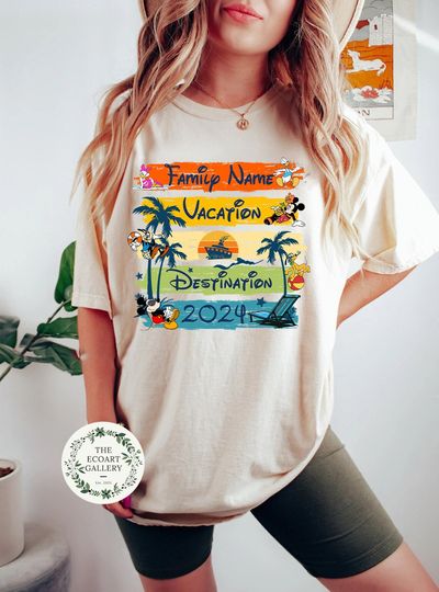 Mickey and Friends Summer Vibes Disney Cruise Shirt,Let's Cruise Disney Summer Trip, Disney Family Cruise Vacation 2024