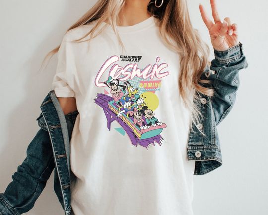 Vintage Mickey and Friends Disney Ride Shirt, Epcot Cosmic Rewind