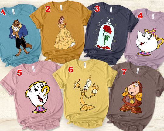 Disney Beauty And The Beast Unisex T-shirt, Belle Princess Halloween Costume Shirt