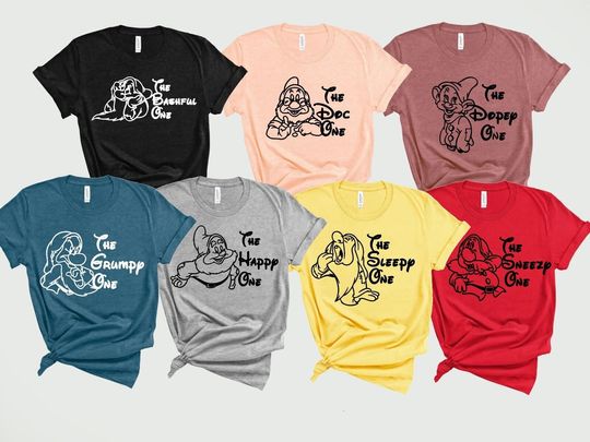 Seven Dwarfs Shirts,Seven Dwarfs,Disney Group Shirts,Snow White