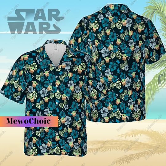 Star Wars Grogu Hawaiian Shirt, Disney Button Up Shirt, Disney Star Wars