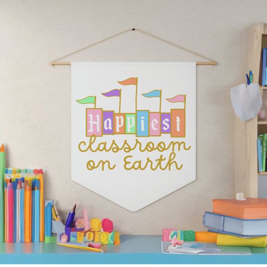 Happiest Classroom on Earth Wall Pennant | Disney Wall Decor