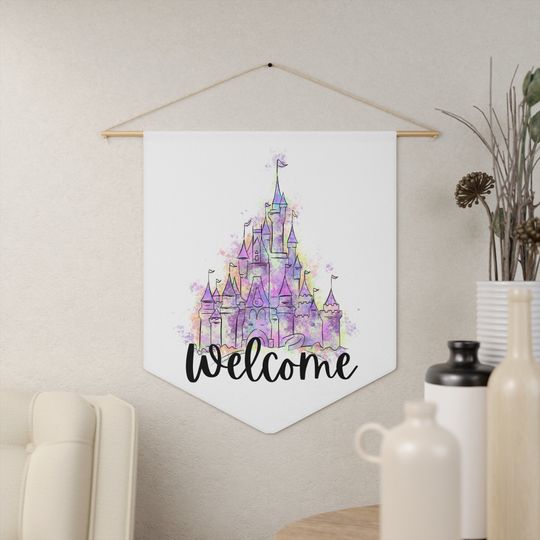 Disney Castle Welcome Wall Pennant/Door Hanger| Disney Welcome Sign