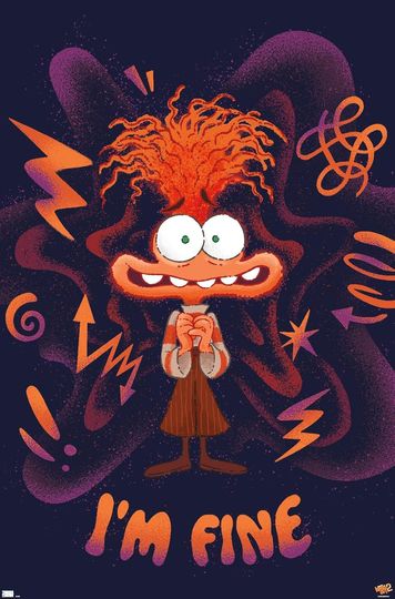 Disney Inside Out 2 - Anxiety I'm Fine Wall Poster