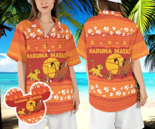 Hakuna Matata The Lion King Summer Disneyland Beach 3D HAWAII SHIRT