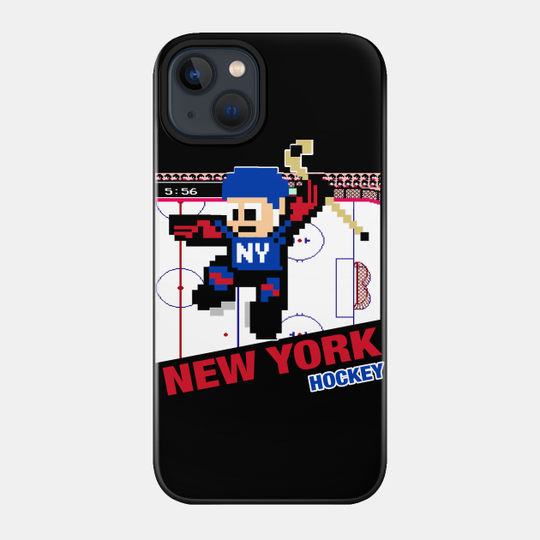 New York Hockey 8 bit cartridge design - New York Rangers - Phone Case
