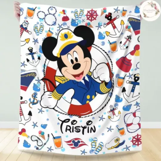Personalized All Characters Disney Cruise Line Blanket, Mickey and Friend