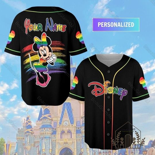 Disney Minnie Mouse Shirt, Minnie Mouse Baseball Jersey, Disney Baseball Jersey