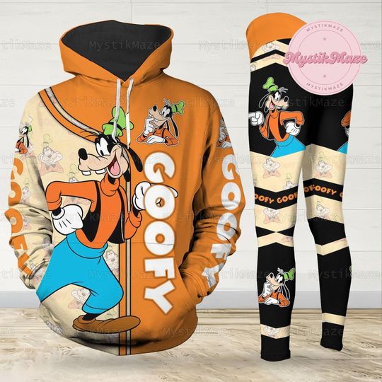 Goofy Hoodie Legging, Goofy Disney Hoodie, Goofy Womens Legging, Goofy Adult Hoodie, Goofy Gym Legging
